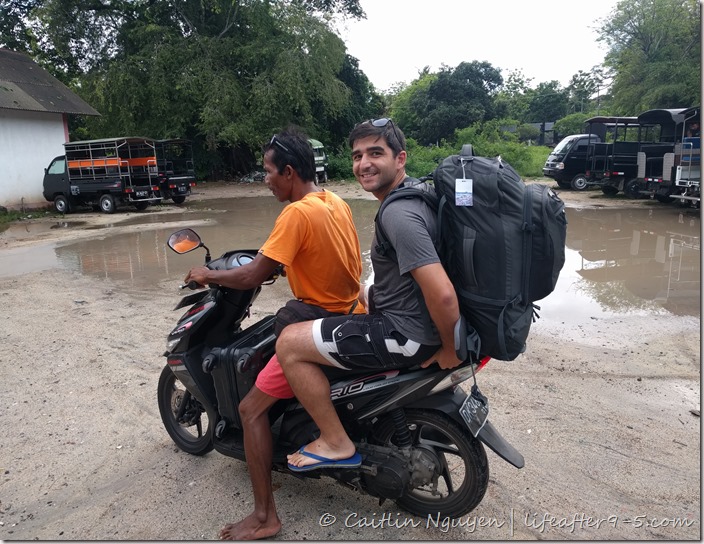 riding ojek in Nusa Lembongan