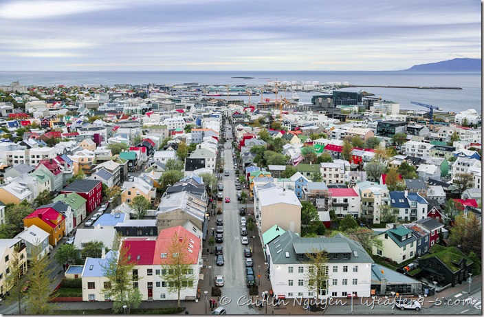 View of colorful Reykjavik houses from Hallgrímskirkja 