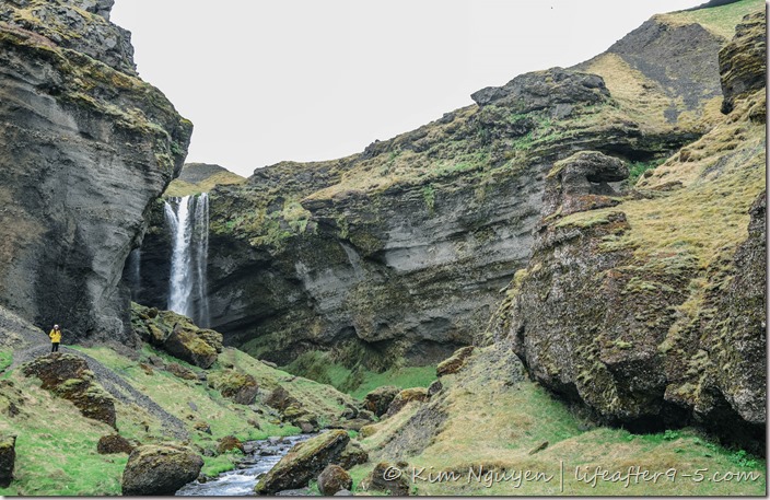 Kvernufoss a hidden waterfall in the valley