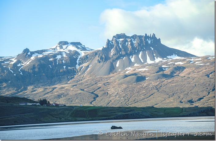 Dramatic mountain ranges in the East fjord in Iceland