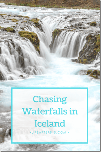 Thousands of icy blue runlets of Brúarfoss 