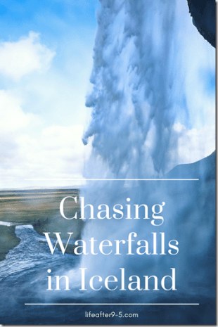 Standing behind Seljalandsfoss waterfall